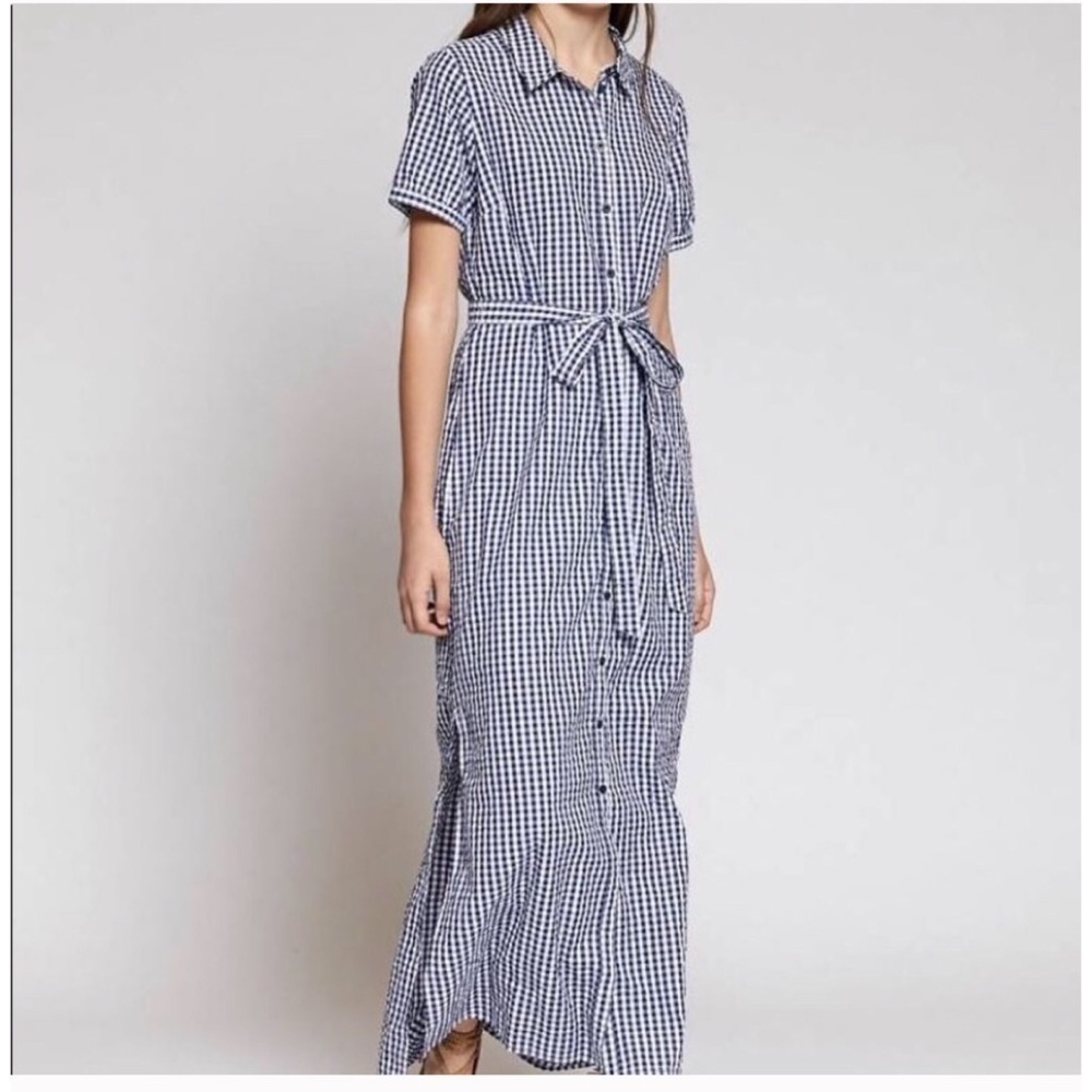 Sanctuary Blue and White Gingham Maxi Dress